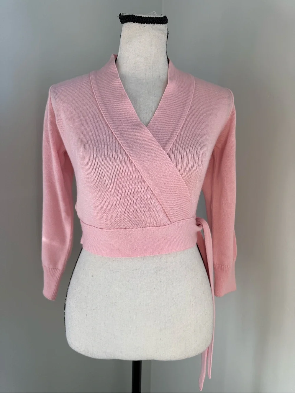 Eurotard Pink Wrap Ballet Cardigan Sweater Shrug Long Sleeve Dance Warm Up Top M